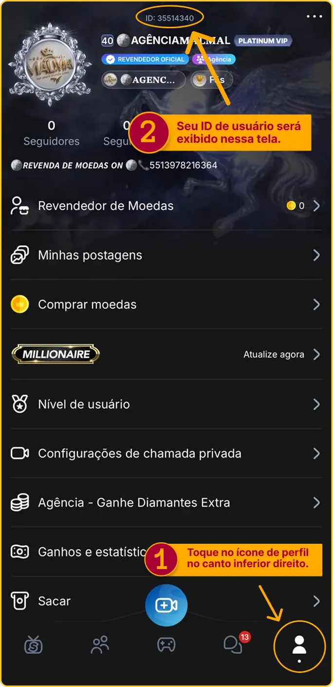 Como encontrar ID no SuperLive